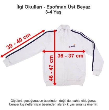 İlgi Okulları - Eşofman Üst Beyaz 3-4