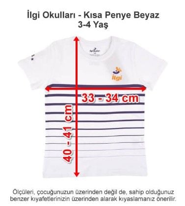 İlgi Okulları - Kısa Penye Beyaz 3-4