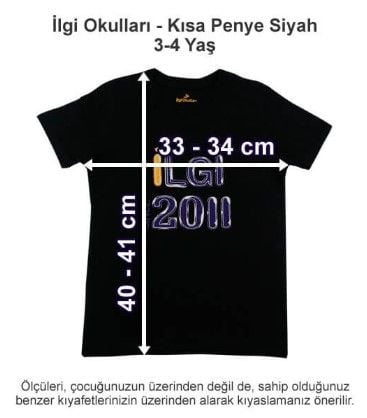 İlgi Okulları - Kısa Penye Siyah 3-4