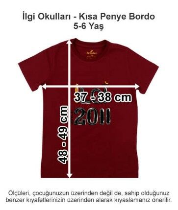 İlgi Okulları - Kısa Penye Bordo 5-6