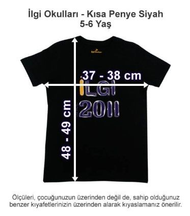 İlgi Okulları - Kısa Penye Siyah 5-6