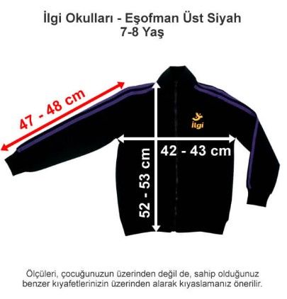 İlgi Okulları - Eşofman Üst Siyah 7-8