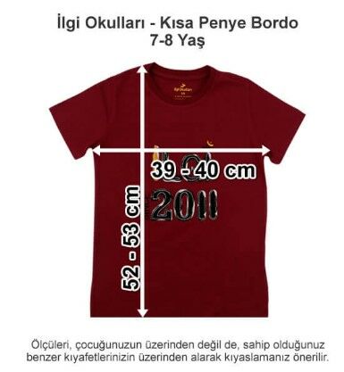 İlgi Okulları - Kısa Penye Bordo 7-8