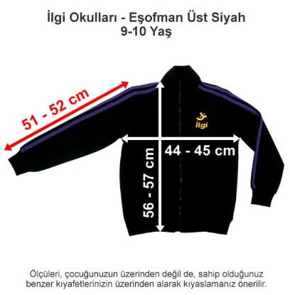 İlgi Okulları - Eşofman Üst Siyah 9-10