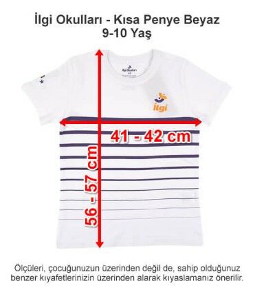 İlgi Okulları - Kısa Penye Beyaz 9-10