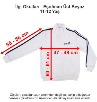 İlgi Okulları - Eşofman Üst Beyaz 11-12